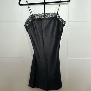 Abercrombie black slip lace dress